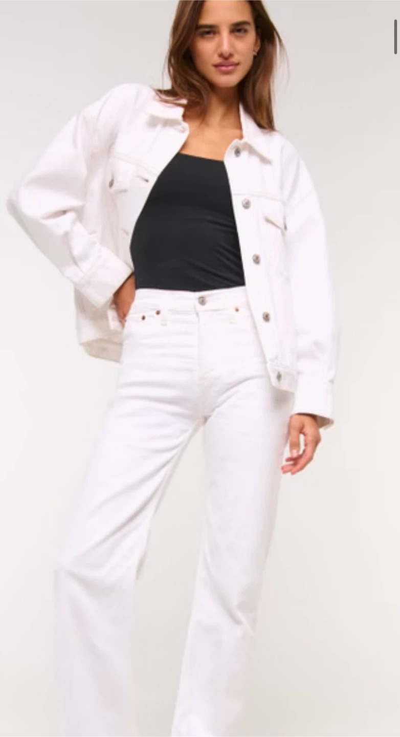 Abercrombie and Fitch White High Rise 90s Straight Jeans - photo 3
