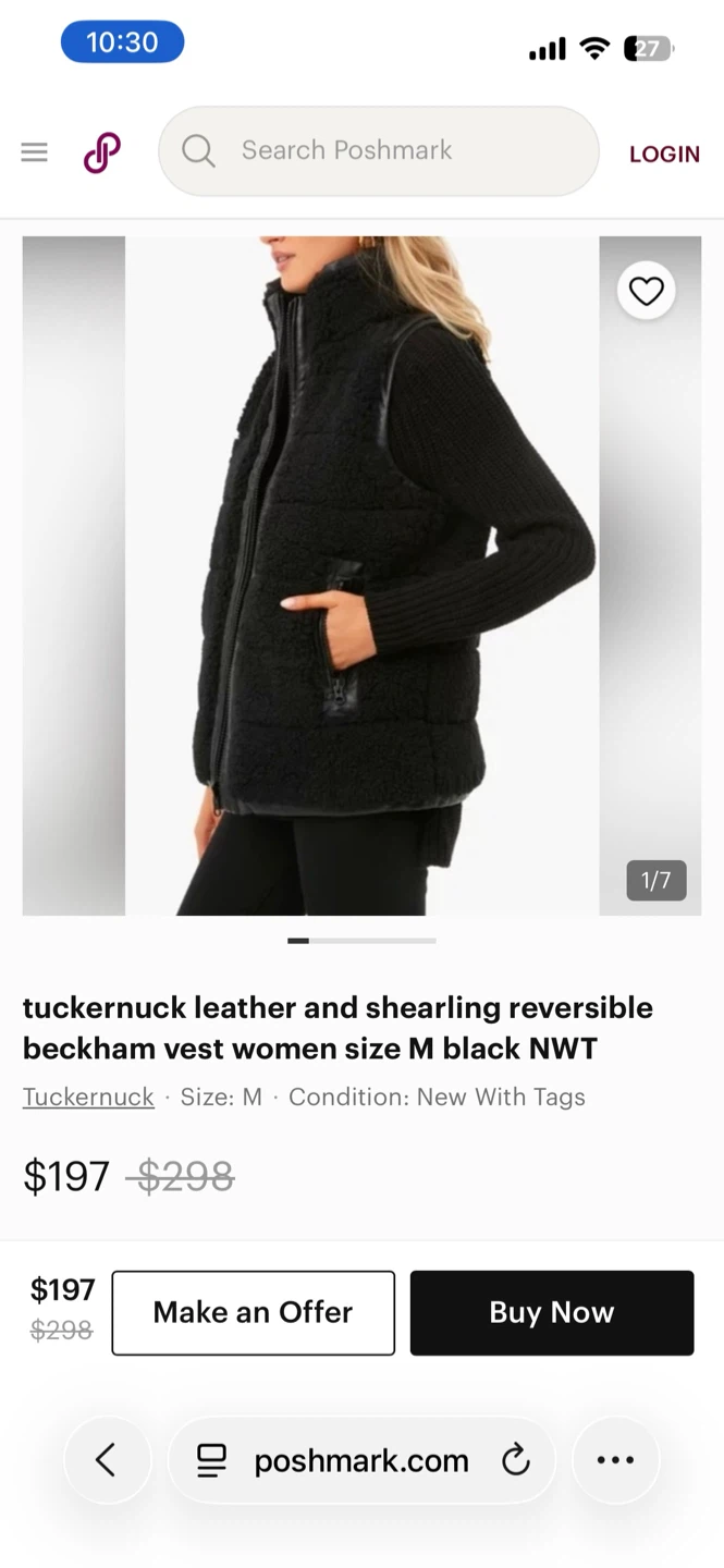 Tuckernuck Leather & Shearling Reversible Vest - Size M