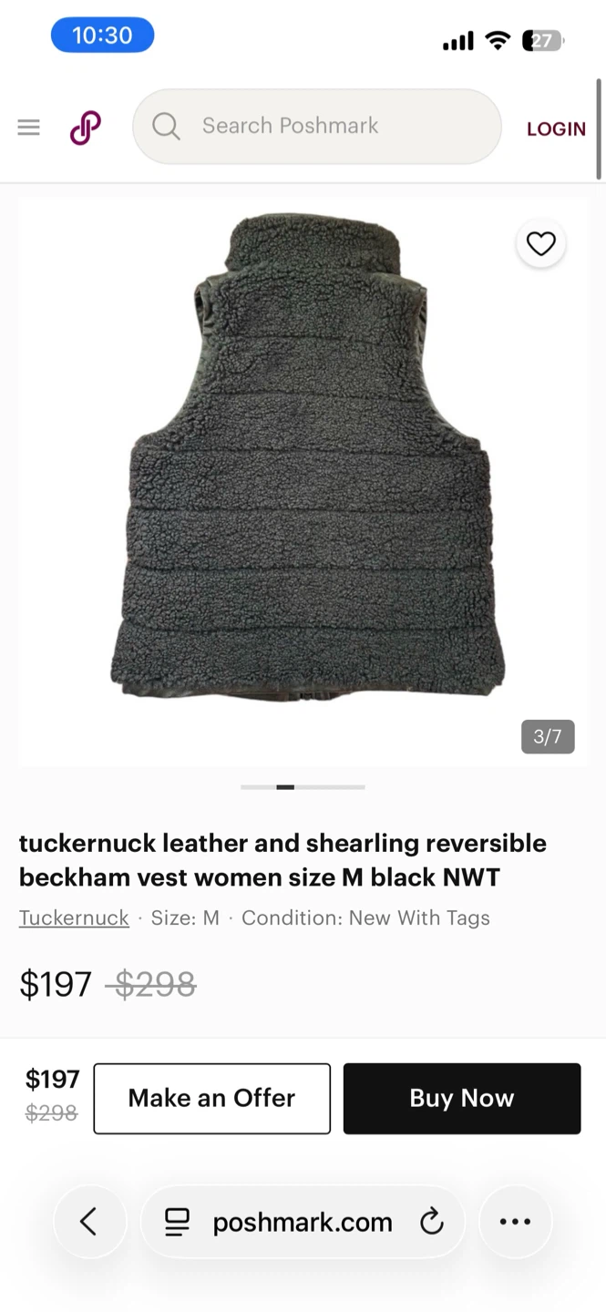Tuckernuck Leather & Shearling Reversible Vest - Size M - photo 3