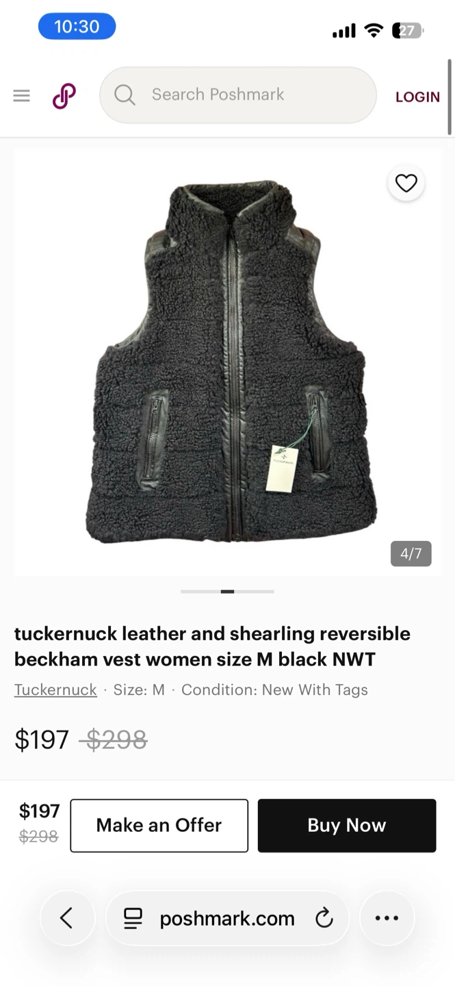 Tuckernuck Leather & Shearling Reversible Vest - Size M - photo 4