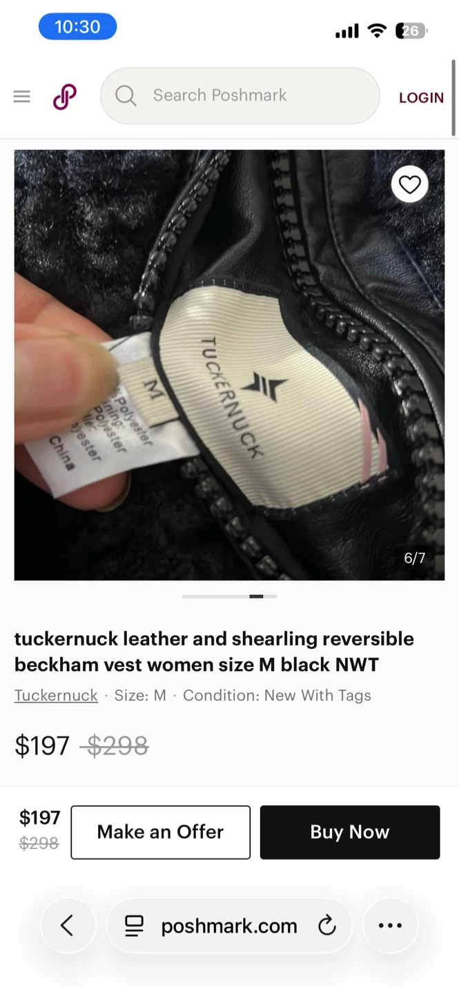 Tuckernuck Leather & Shearling Reversible Vest - Size M - photo 5