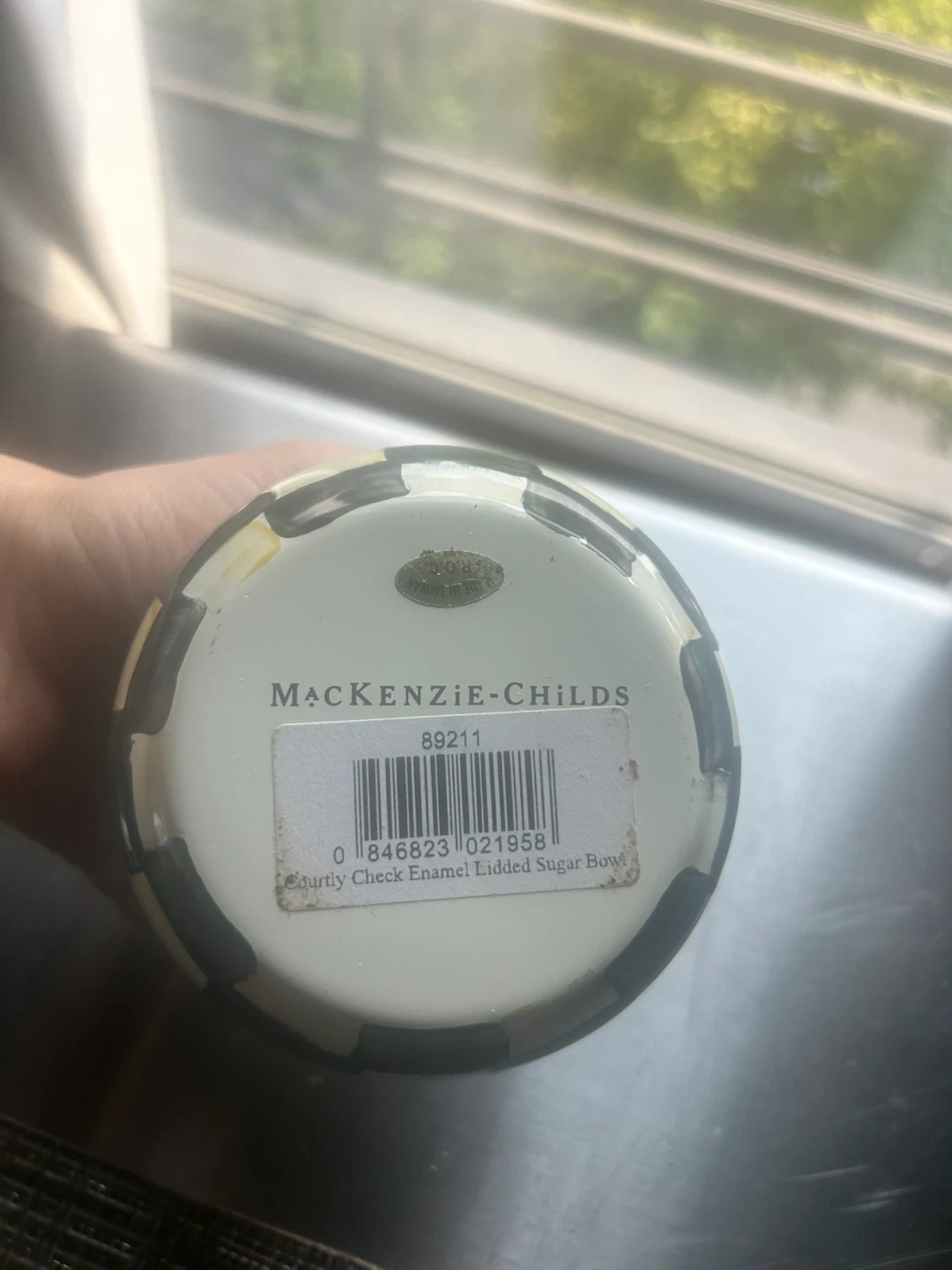 MacKenzie-Childs Courtly Check Enamel Lidded Sugar Bowl - photo 2