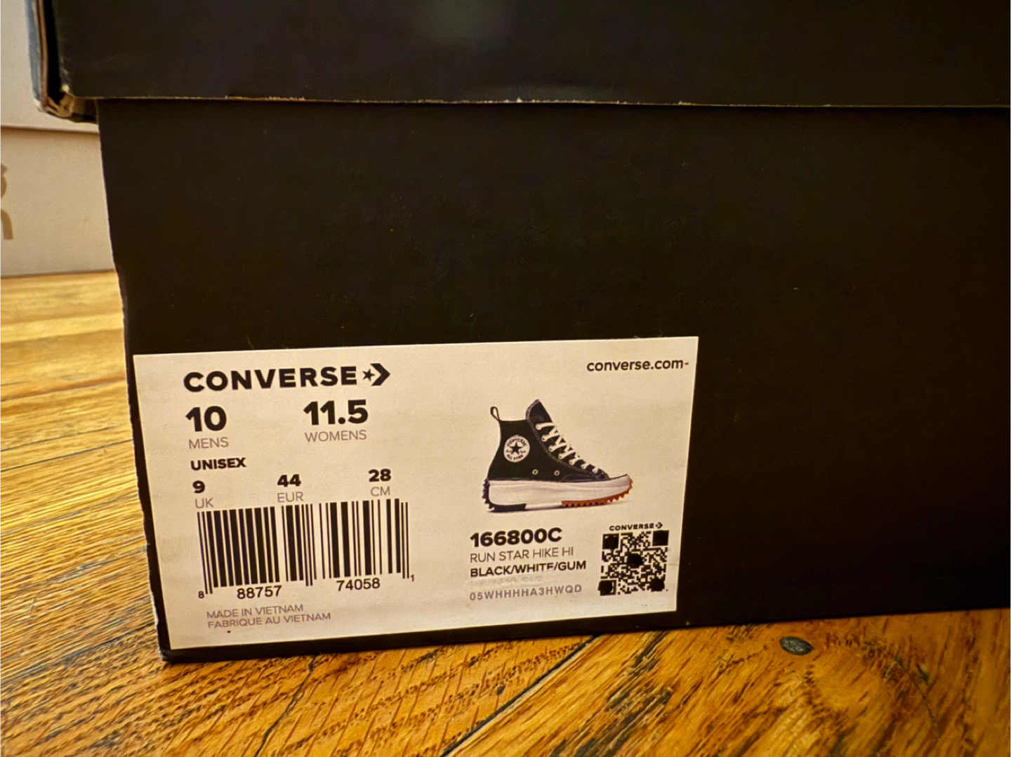 Converse Run Star Hi Black/White/Gum High Top Sneakers 10m 11.5w - photo 4