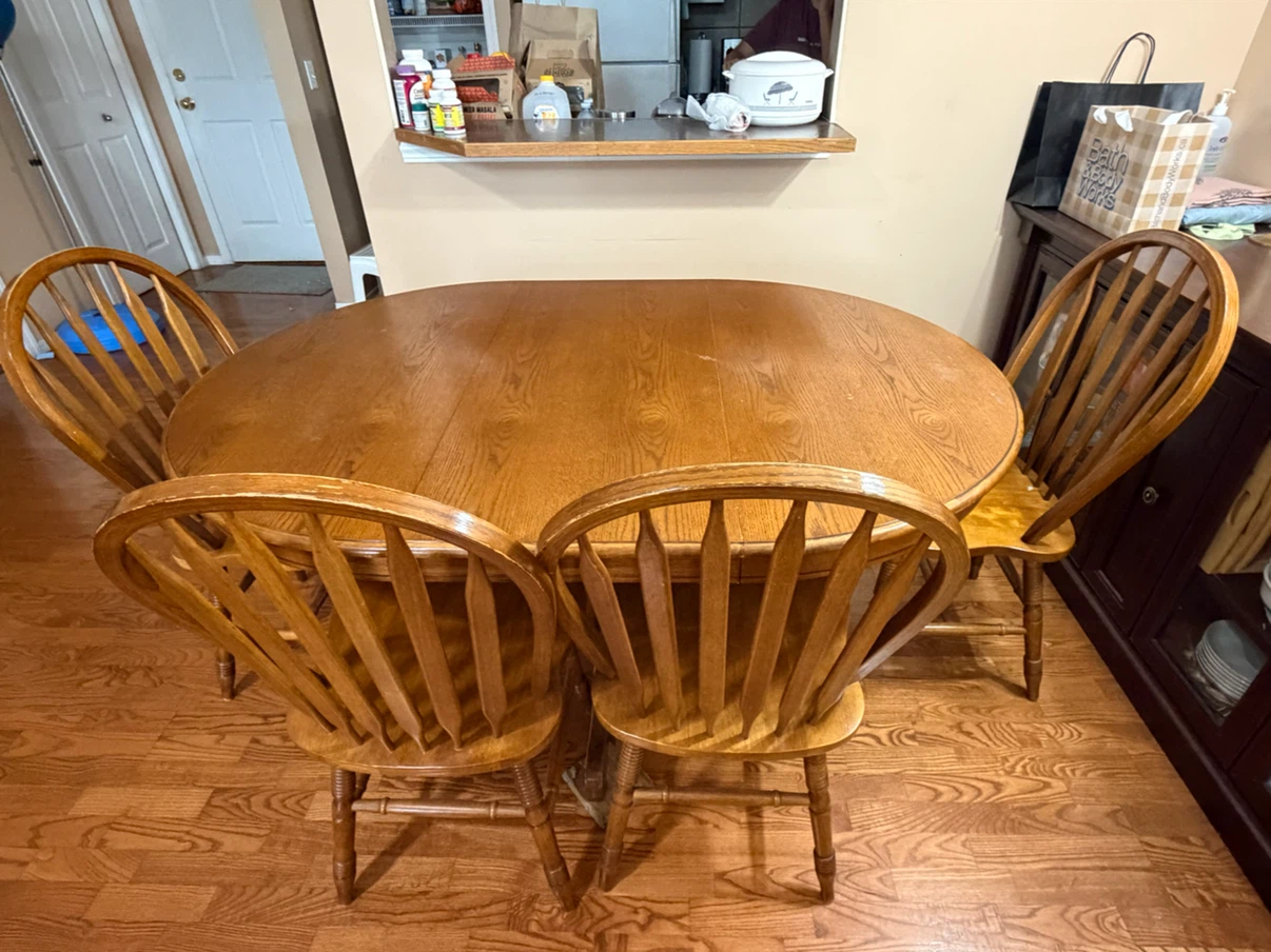 Wooden Dining Table with 4 Chairs - photo 2