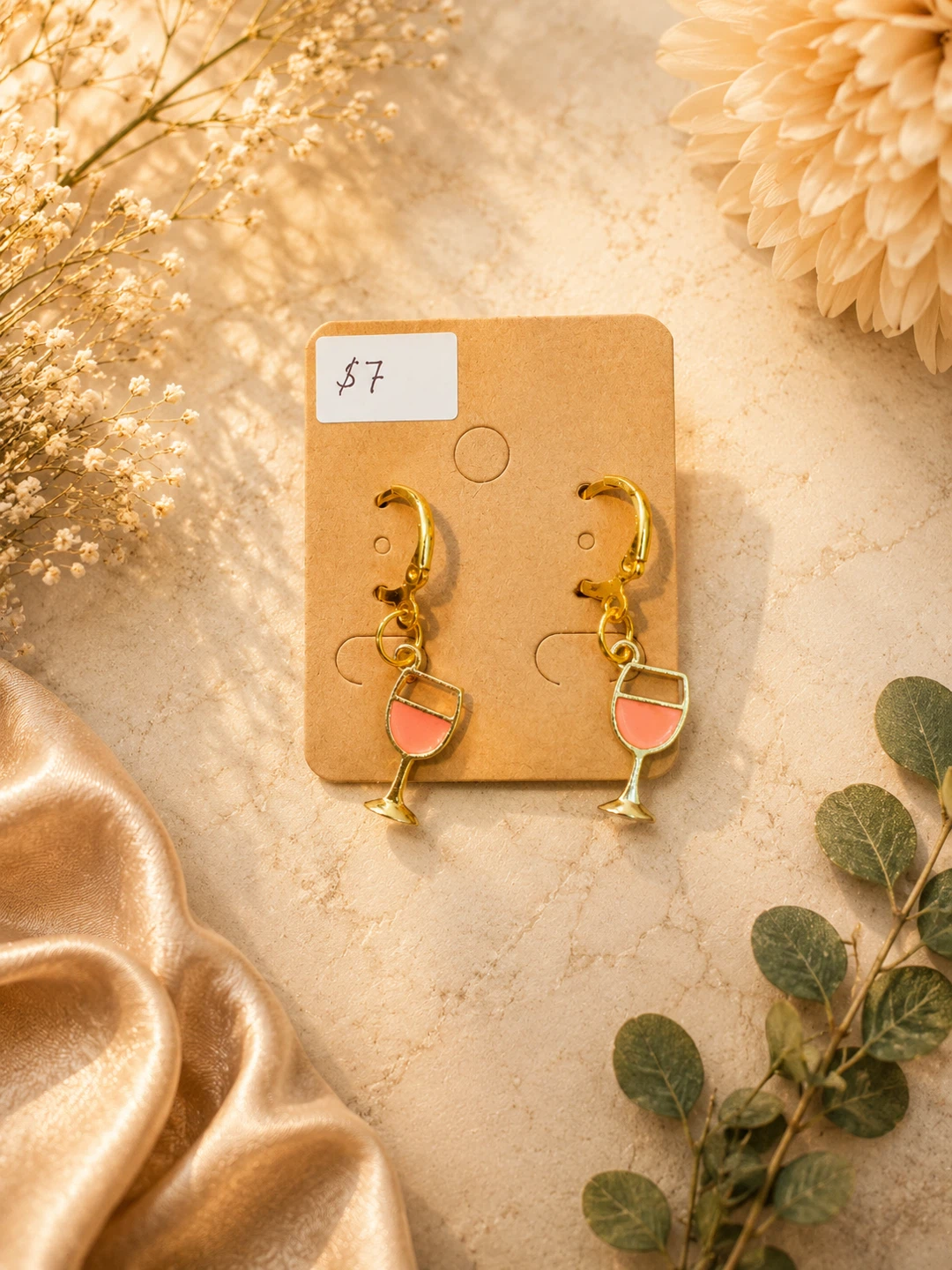 Wine Glass Hoop Earrings