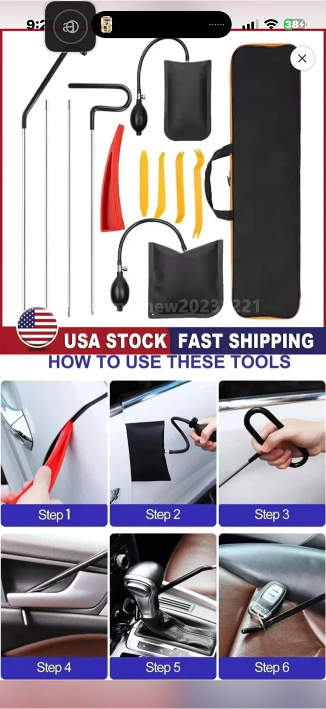Car Door Lockout Tool Kit