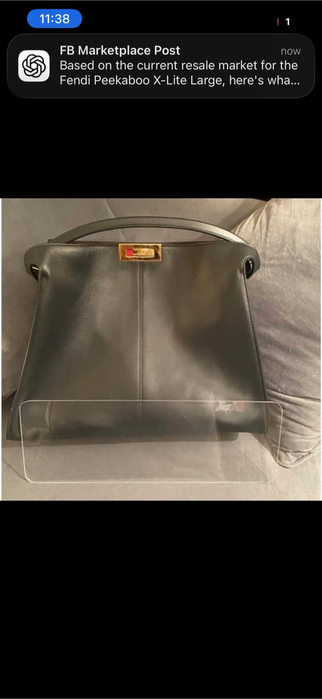 Fendi Peekaboo X-Lite Large Black Leather Bag - photo 2