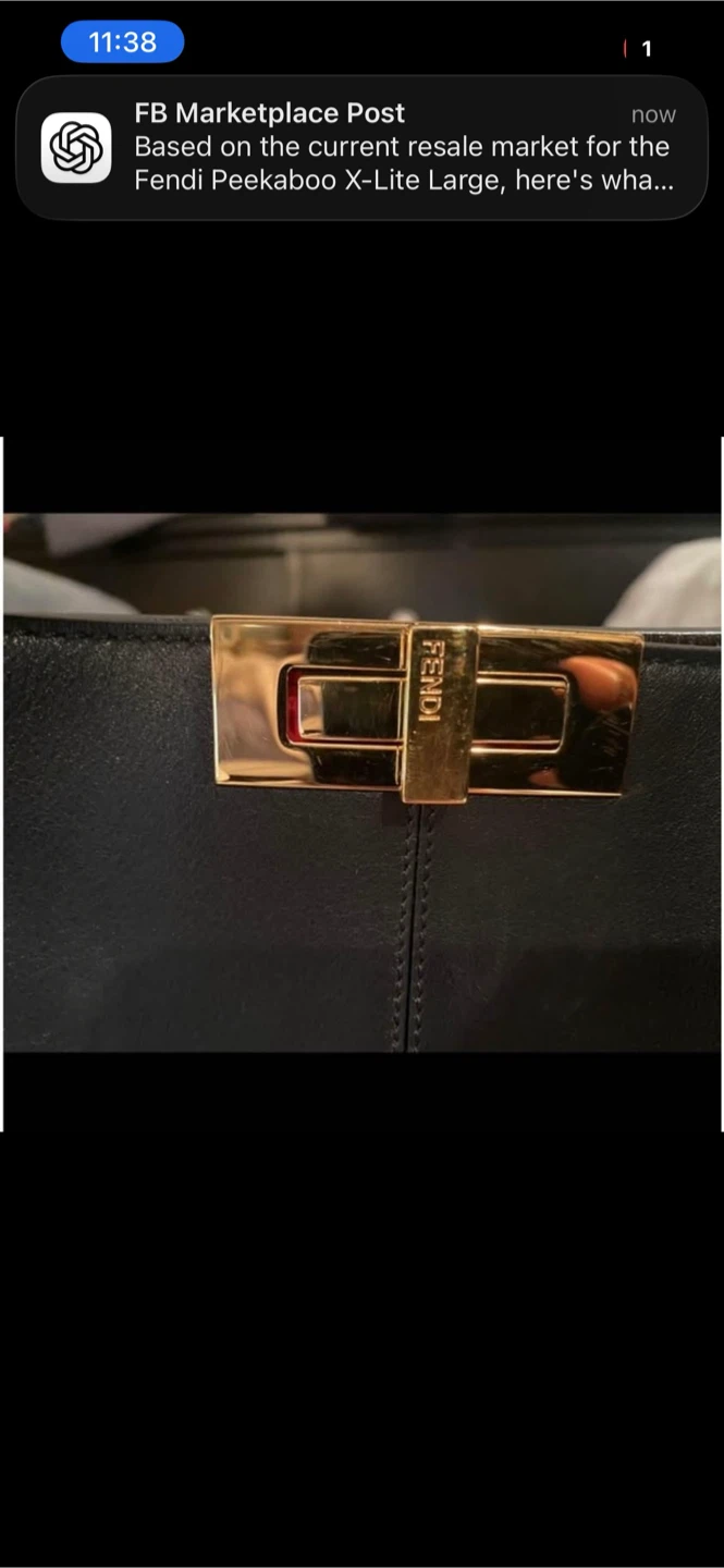 Fendi Peekaboo X-Lite Large Black Leather Bag - photo 4