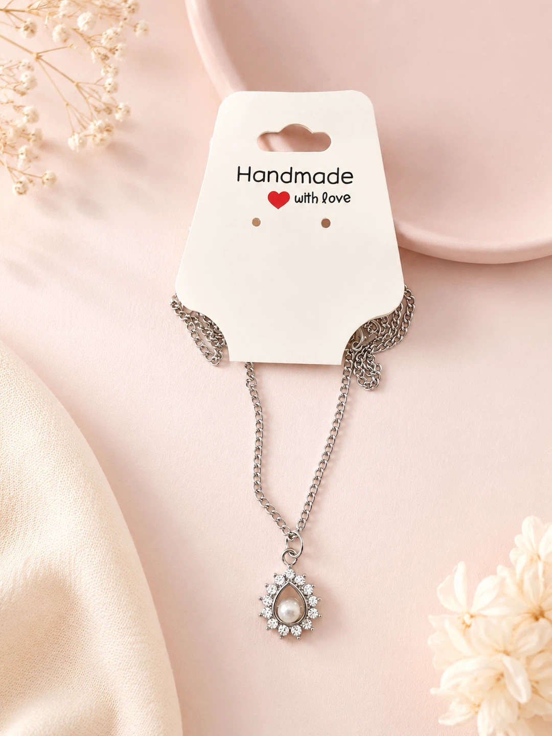 Handmade Necklace with Pearl Pendant
