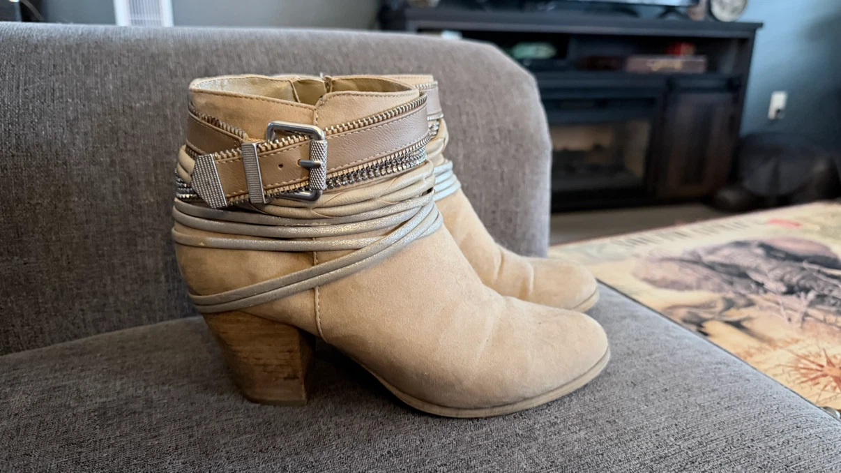 ALDO Beige Ankle Boots with Embellishments