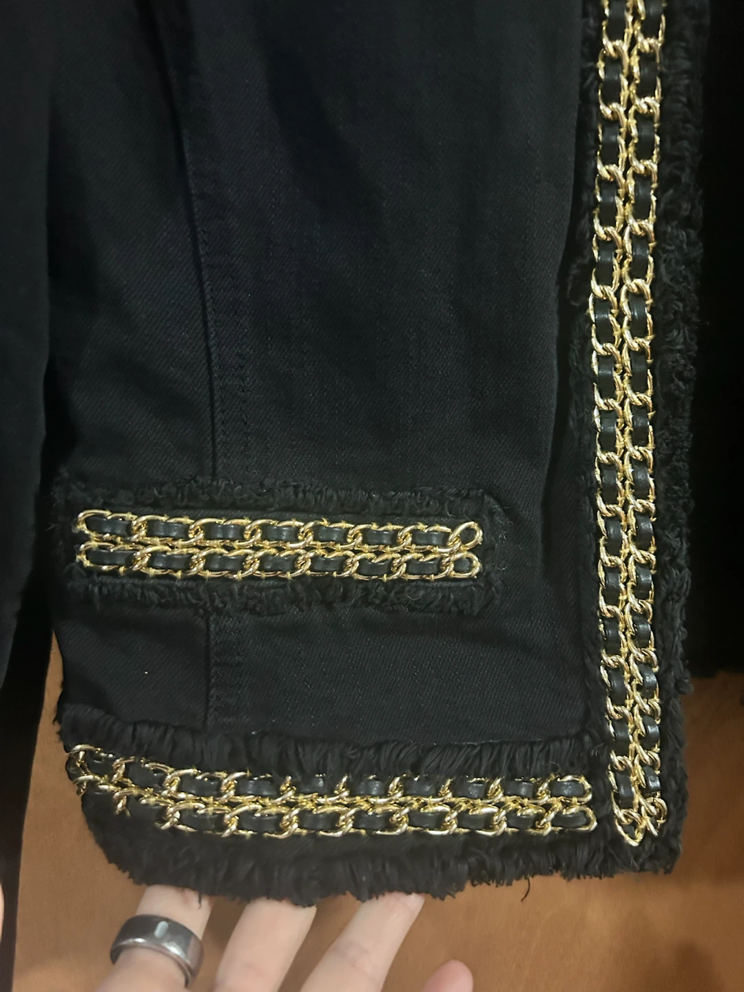 Michael Kors Black Tweed Chain Jacket Size S - photo 3