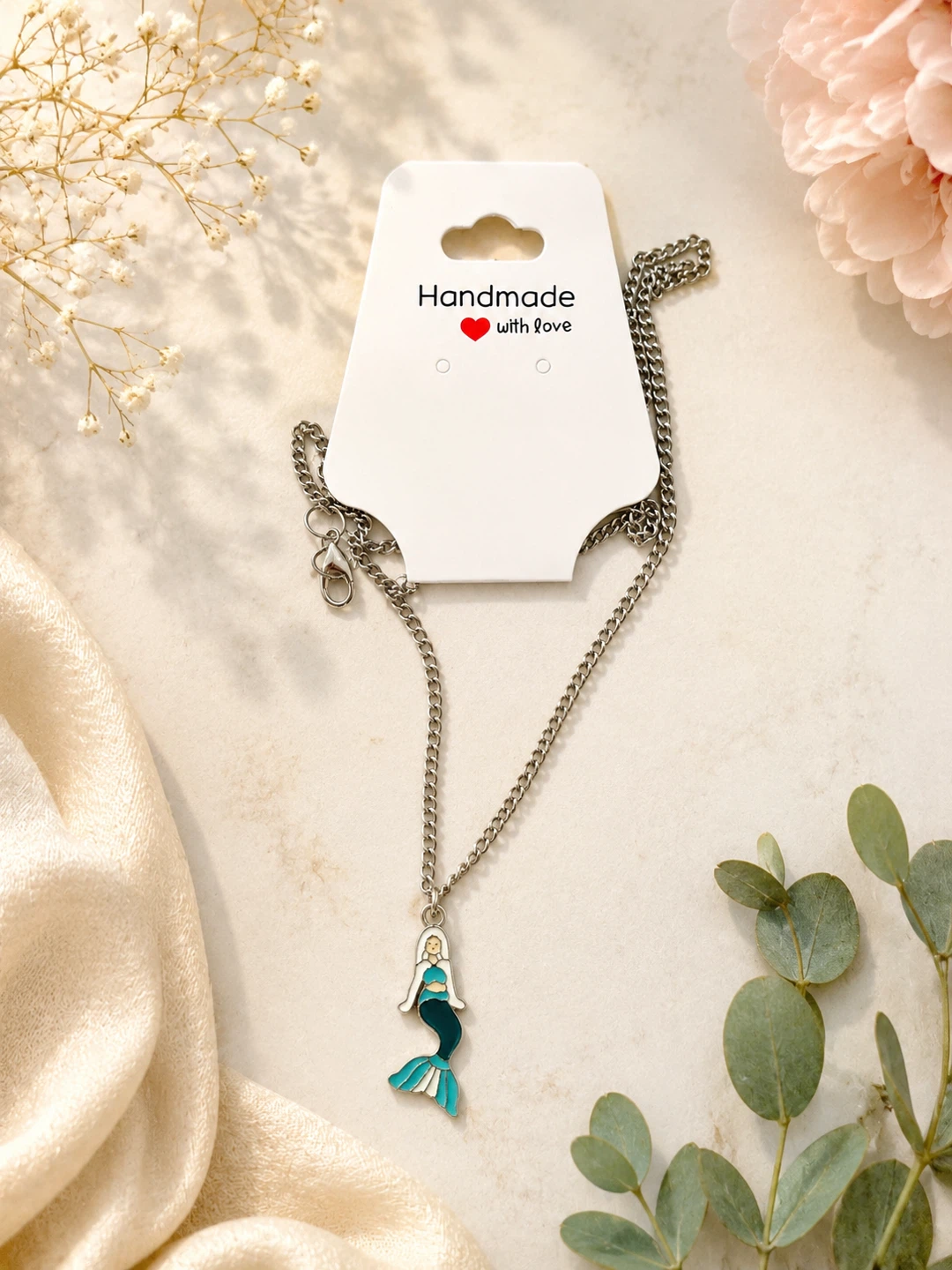 Handmade Mermaid Charm Necklace