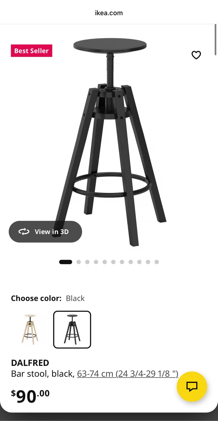 Moving sales:IKEA DALFRED Black Bar Stool - photo 2