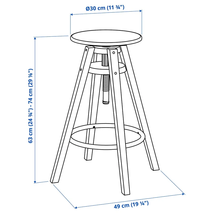 Moving sales:IKEA DALFRED Black Bar Stool - photo 3