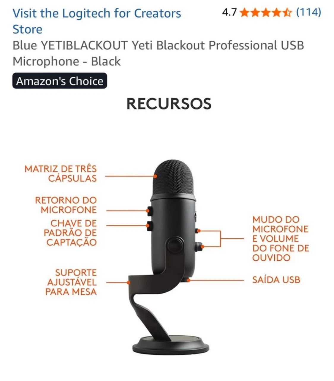 Blue Yeti Blackout Professional USB Microphone - photo 4