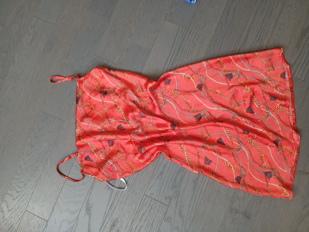 Guess Orange Chain Print Midi Dress Size M
