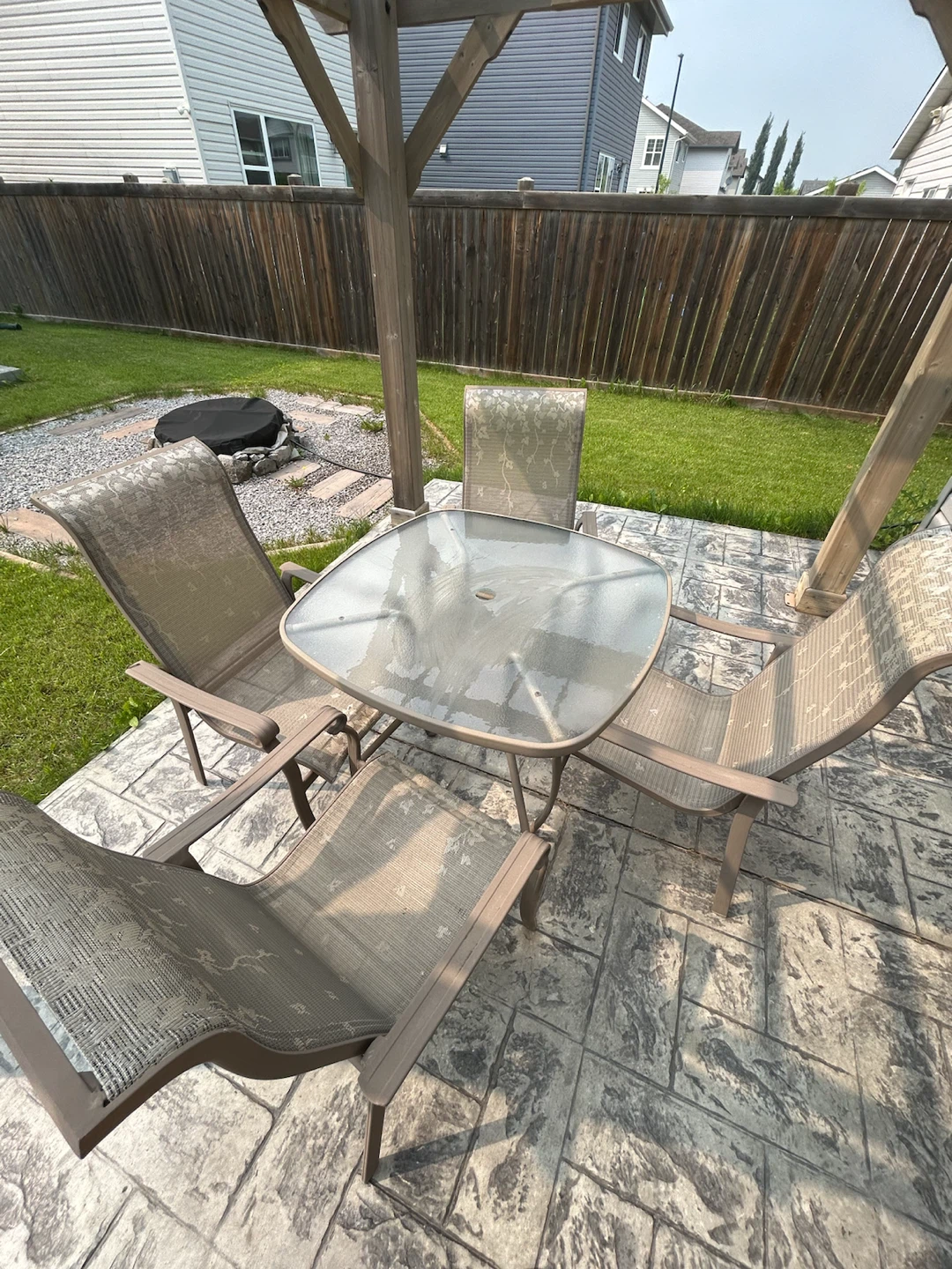 Patio Dining Set with Glass Table and 4 Chairs - photo 2