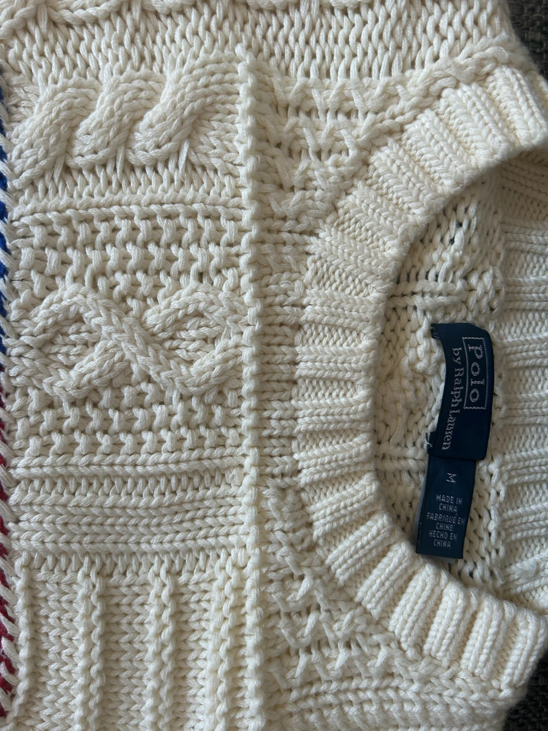 Polo by Ralph Lauren Cable Knit American Flag Sweater - photo 3