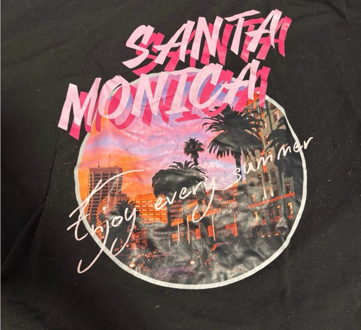 Black Santa Monica T-Shirt
