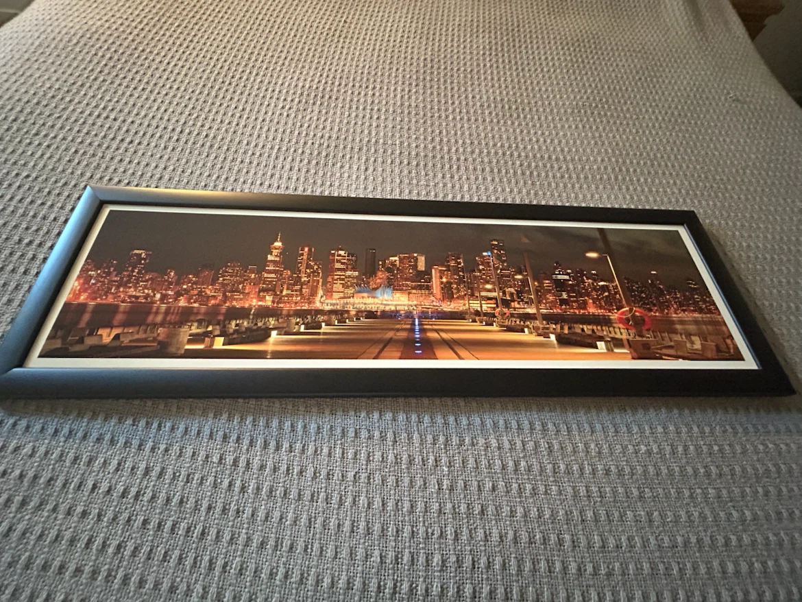 Set of 2 Framed Panoramic Cityscape Art Prints - photo 4