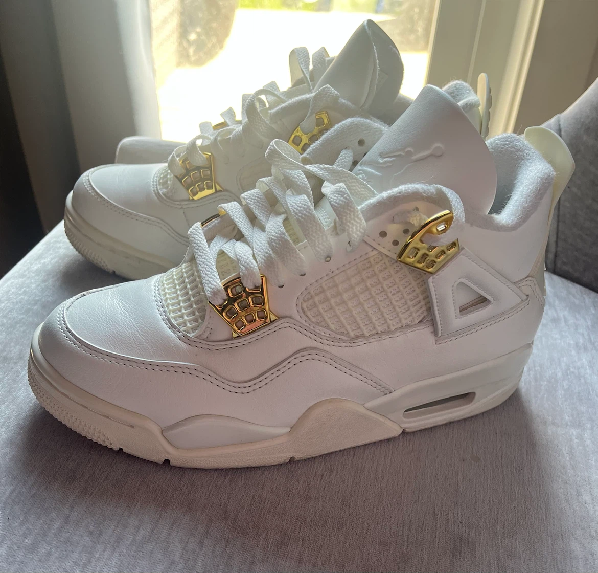Air Jordan 4 Retro White Gold Sneakers