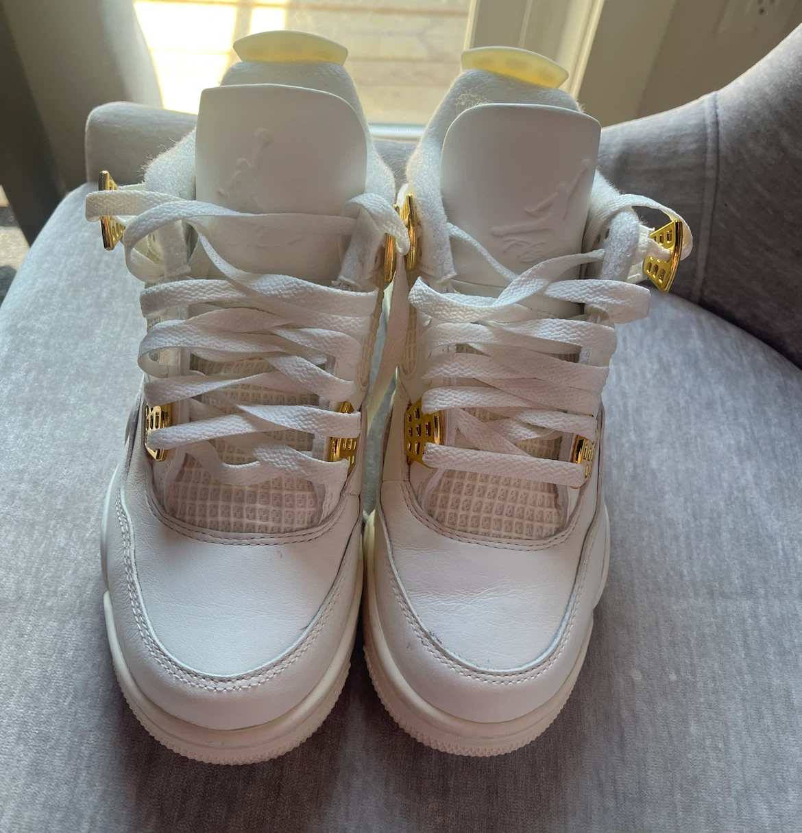 Air Jordan 4 Retro White Gold Sneakers - photo 2