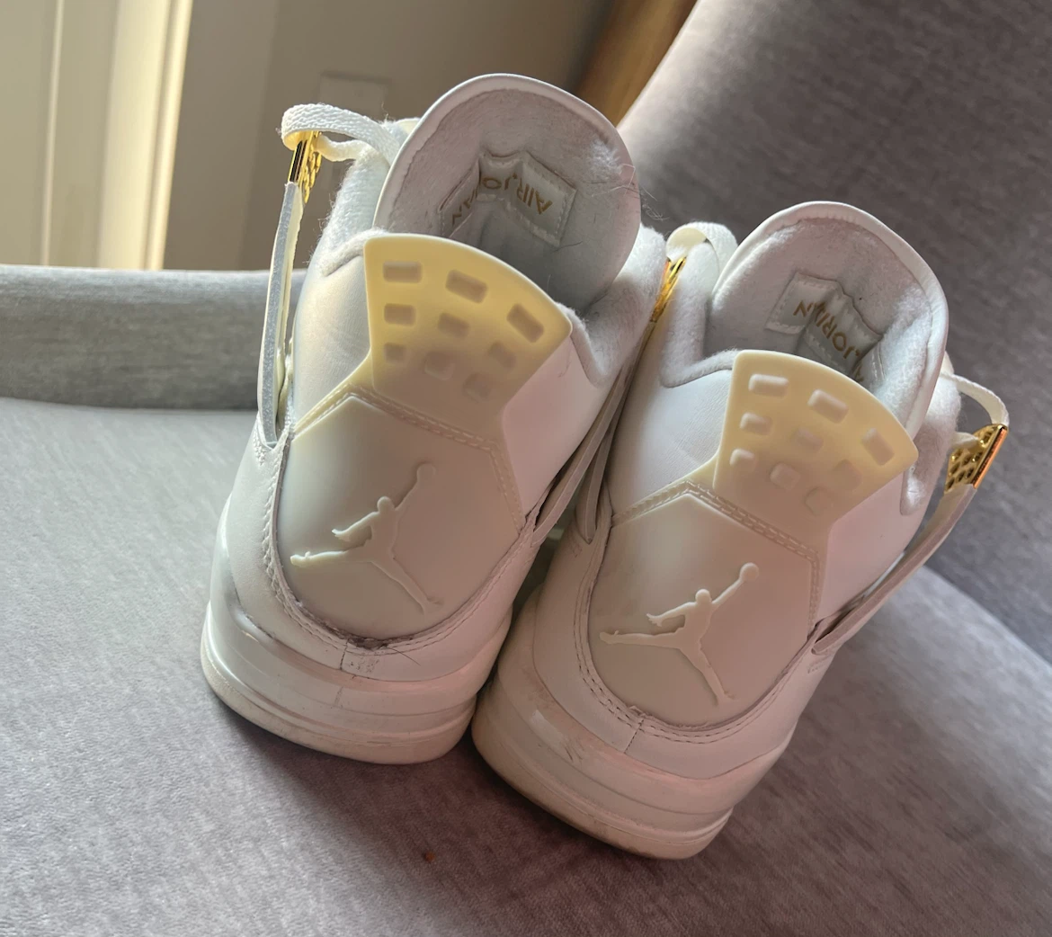 Air Jordan 4 Retro White Gold Sneakers - photo 3