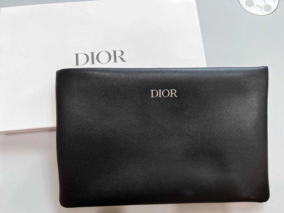Christian Dior Beauty Black Leather Pouch