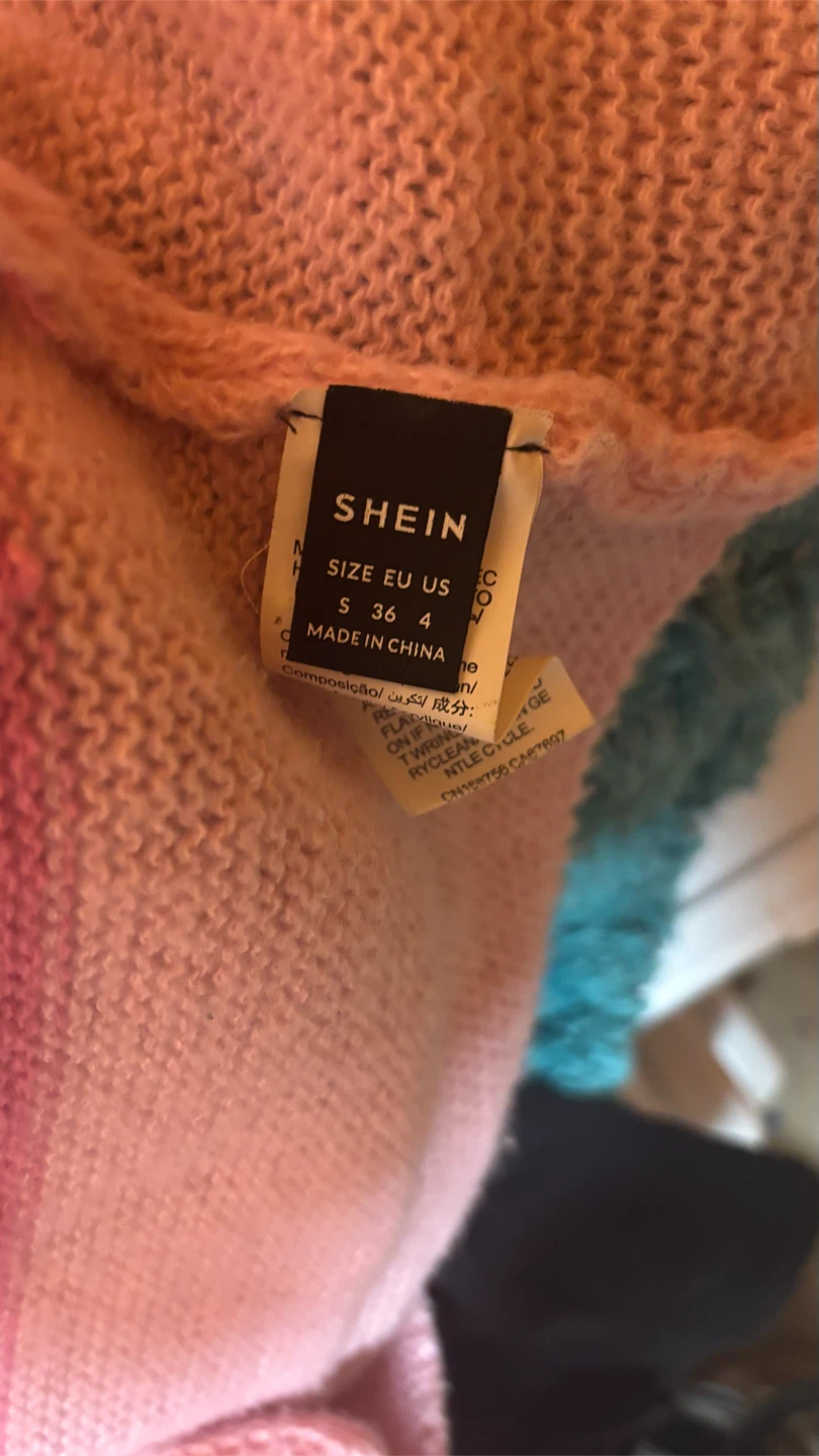 SHEIN Pink Cow Print Knit Cardigan - photo 2