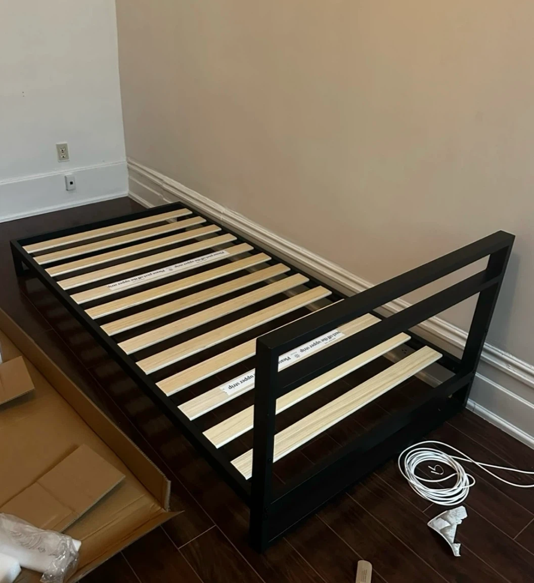Black Minimalist Twin Bed Frame - photo 2