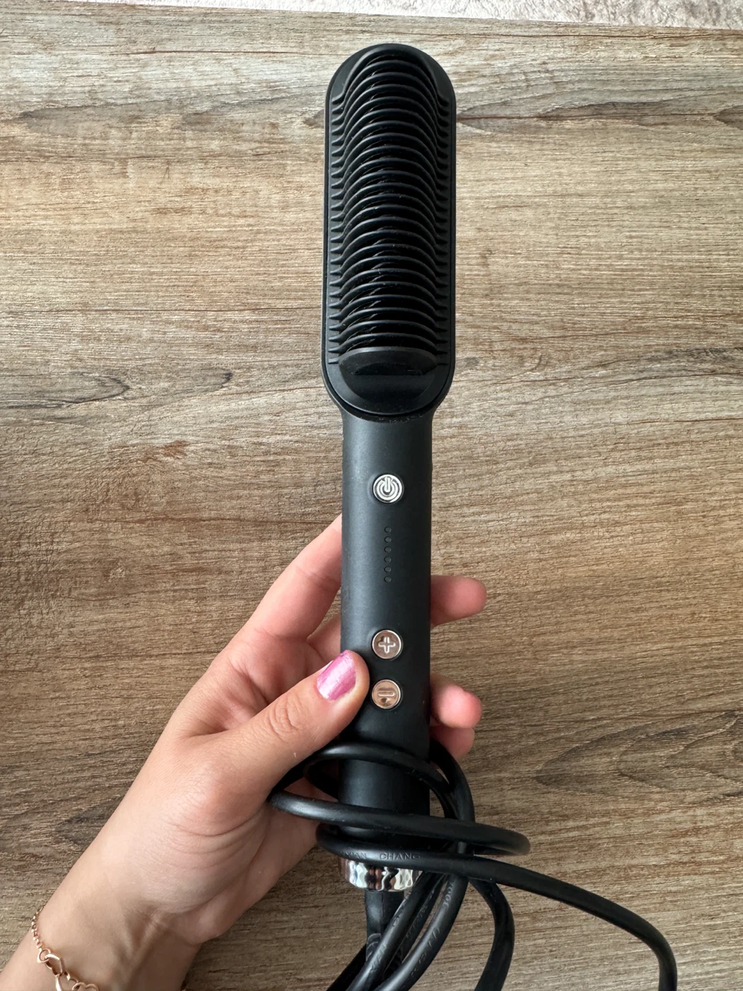 Black Heated Hair Straightening Brush - photo 2