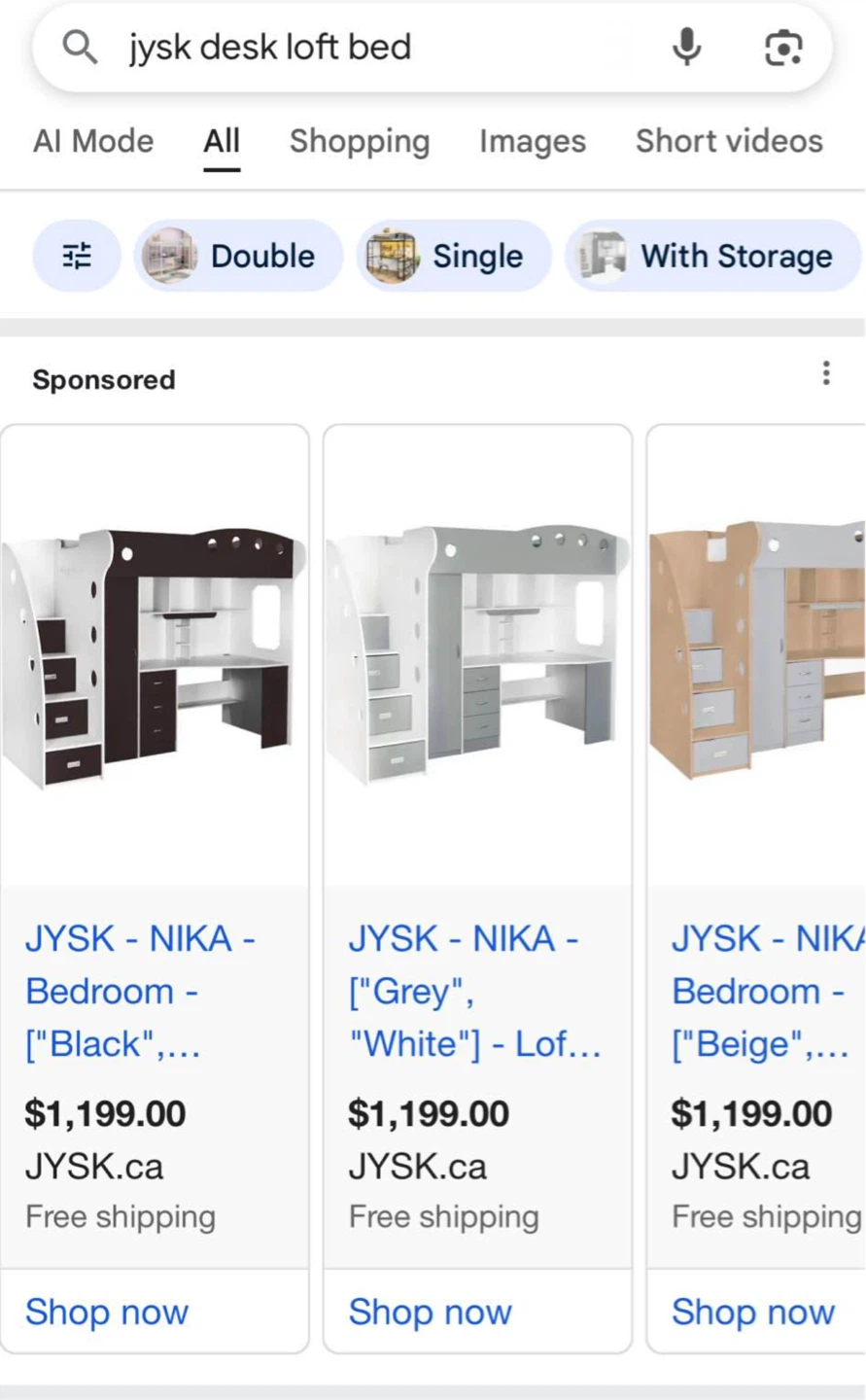 JYSK TWIN LOFT BED WITH DESK & STORAGE - photo 3