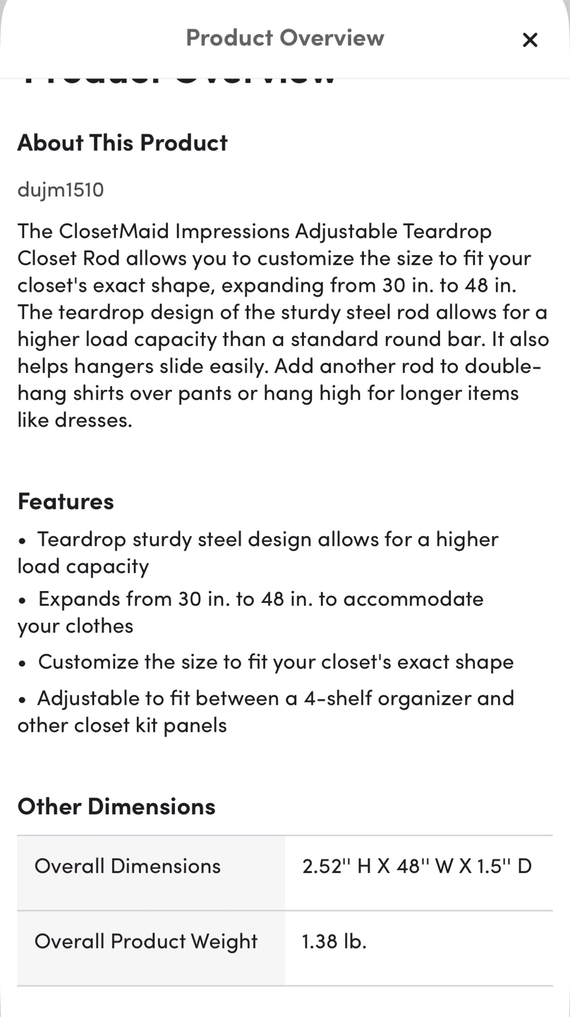 Adjustable Closet Rod - photo 4