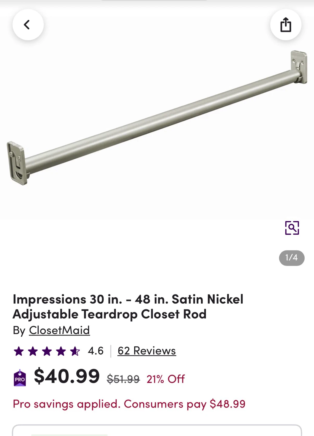 Adjustable Closet Rod - photo 2