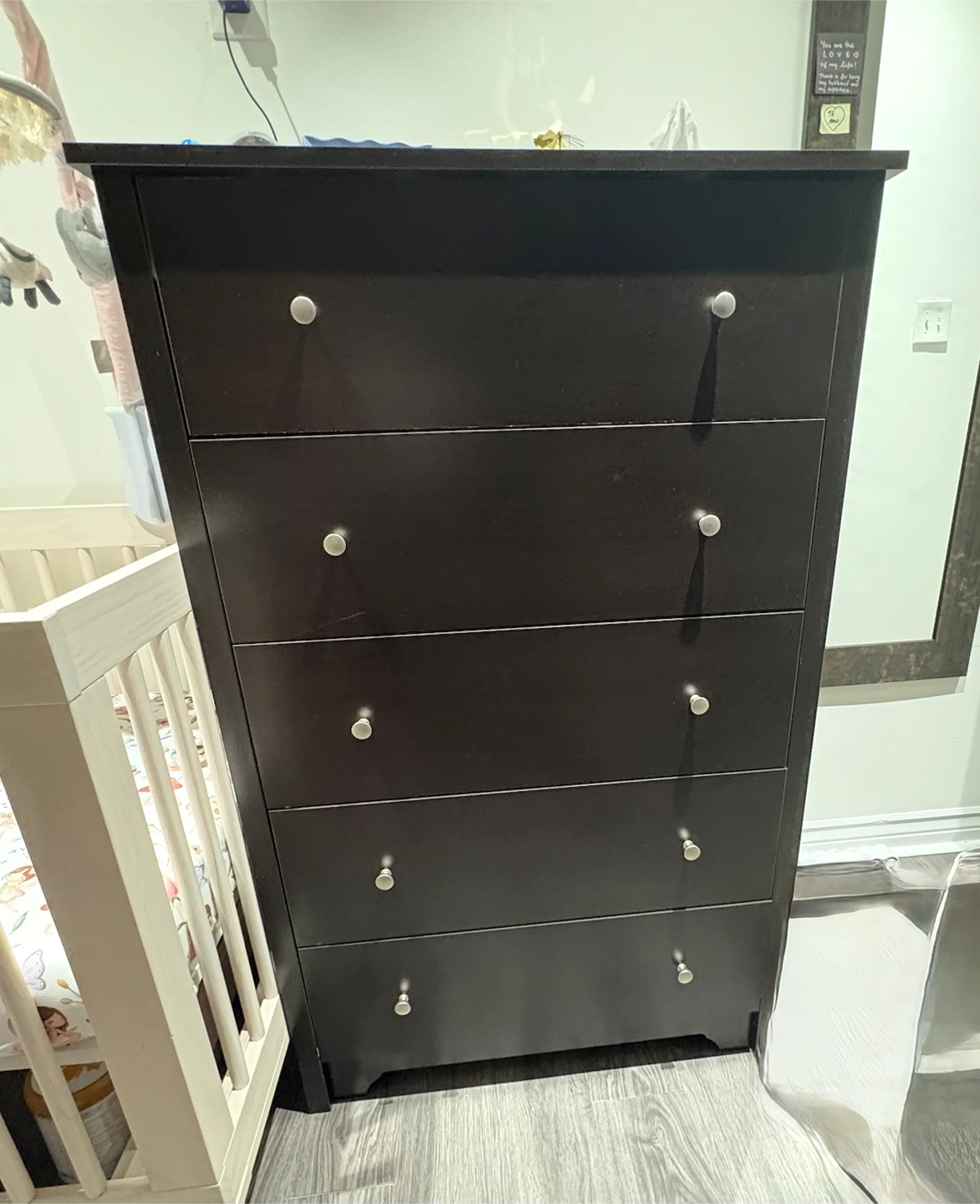 Dark Brown 5 Drawer Dresser