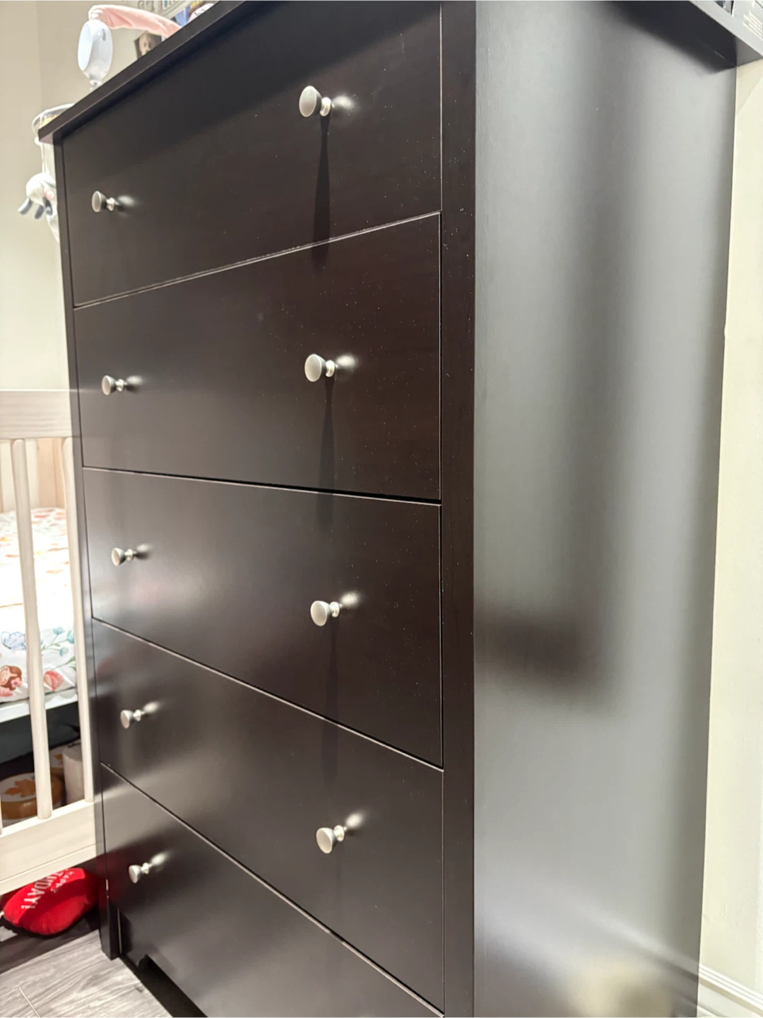 Dark Brown 5 Drawer Dresser - photo 2