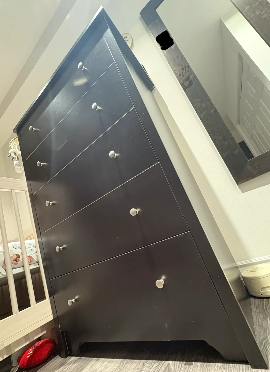 Dark Brown 5 Drawer Dresser - photo 4