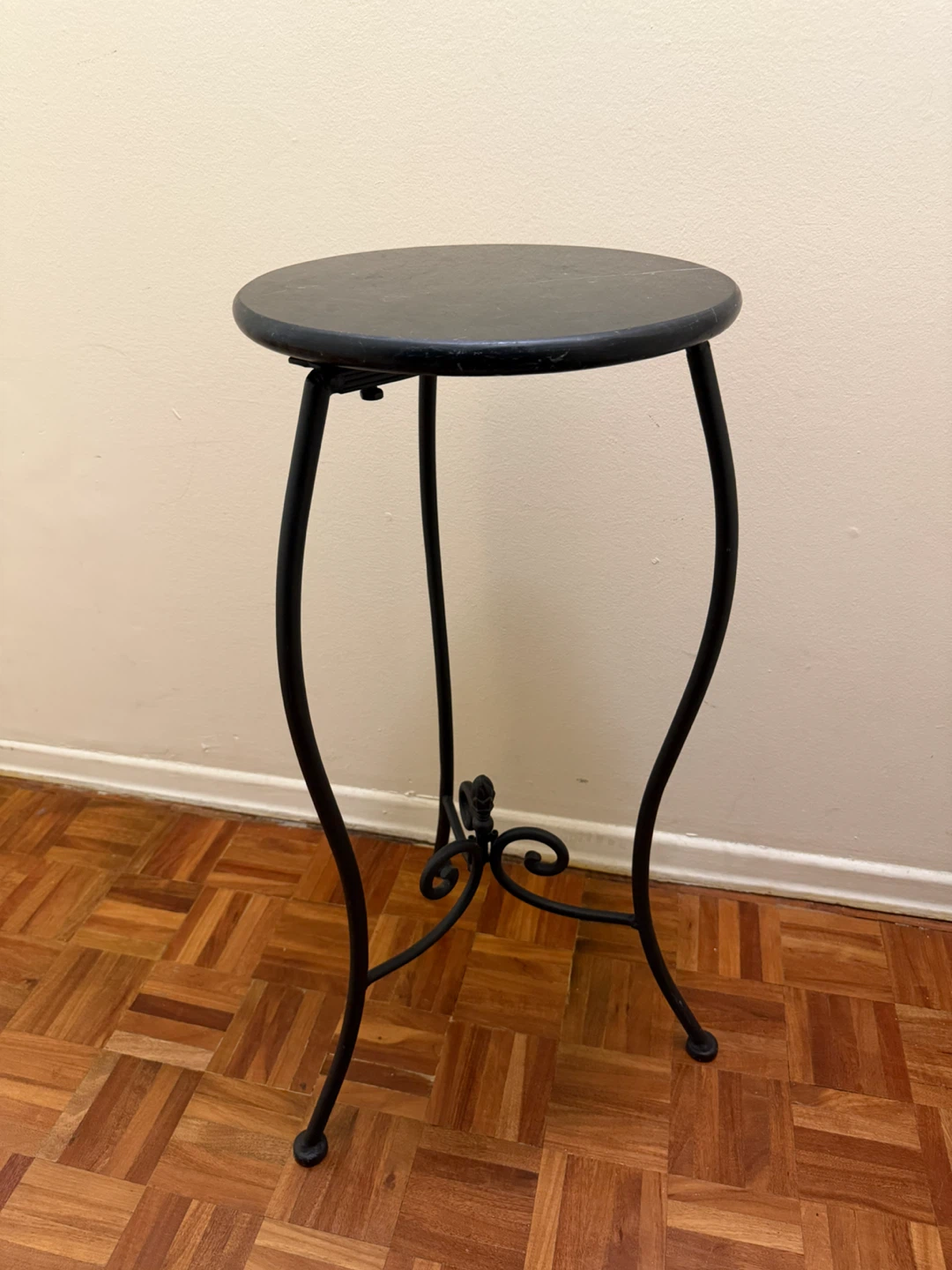 Black Marble Plant Stand Side Table