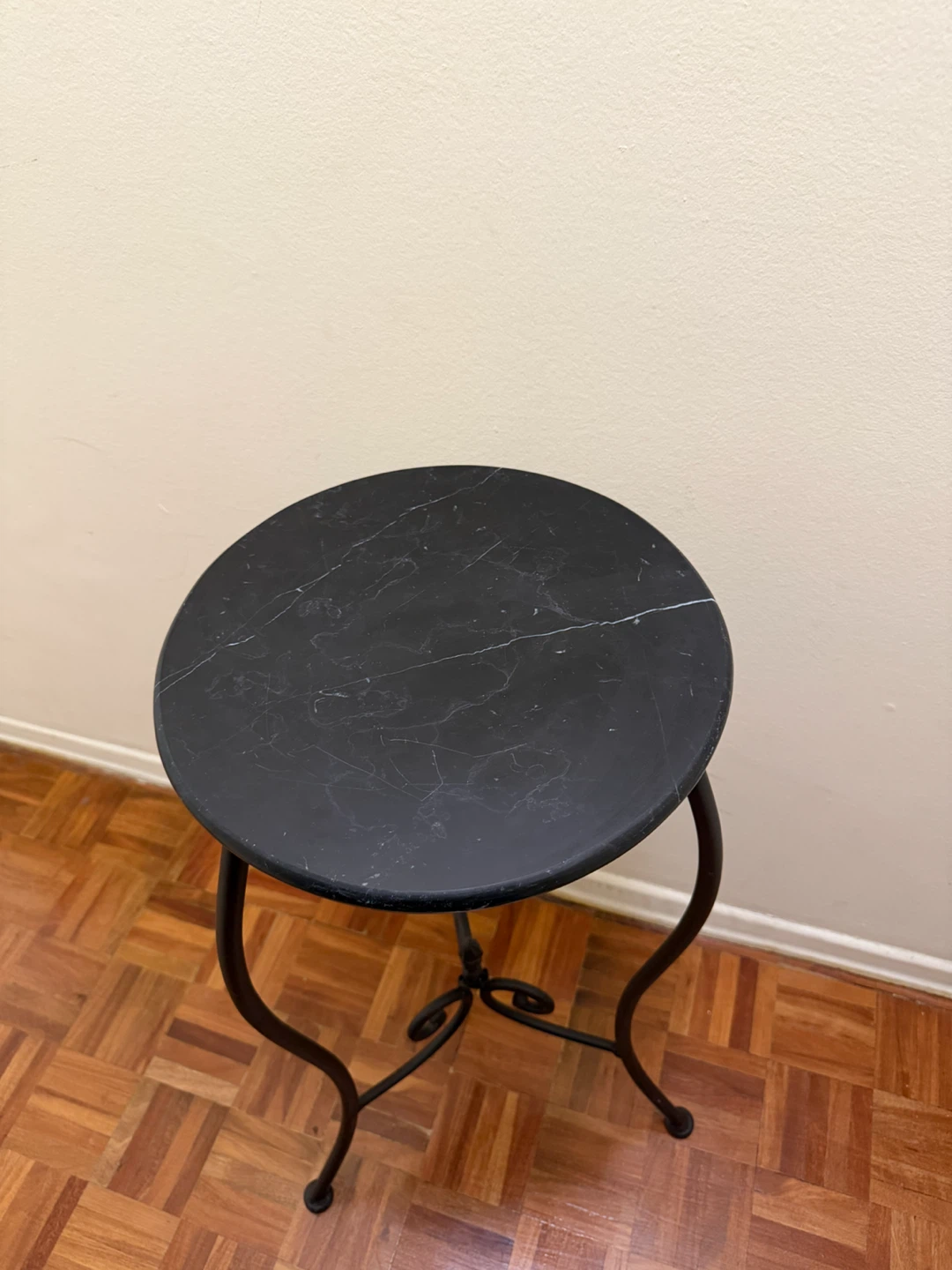 Black Marble Plant Stand Side Table - photo 2