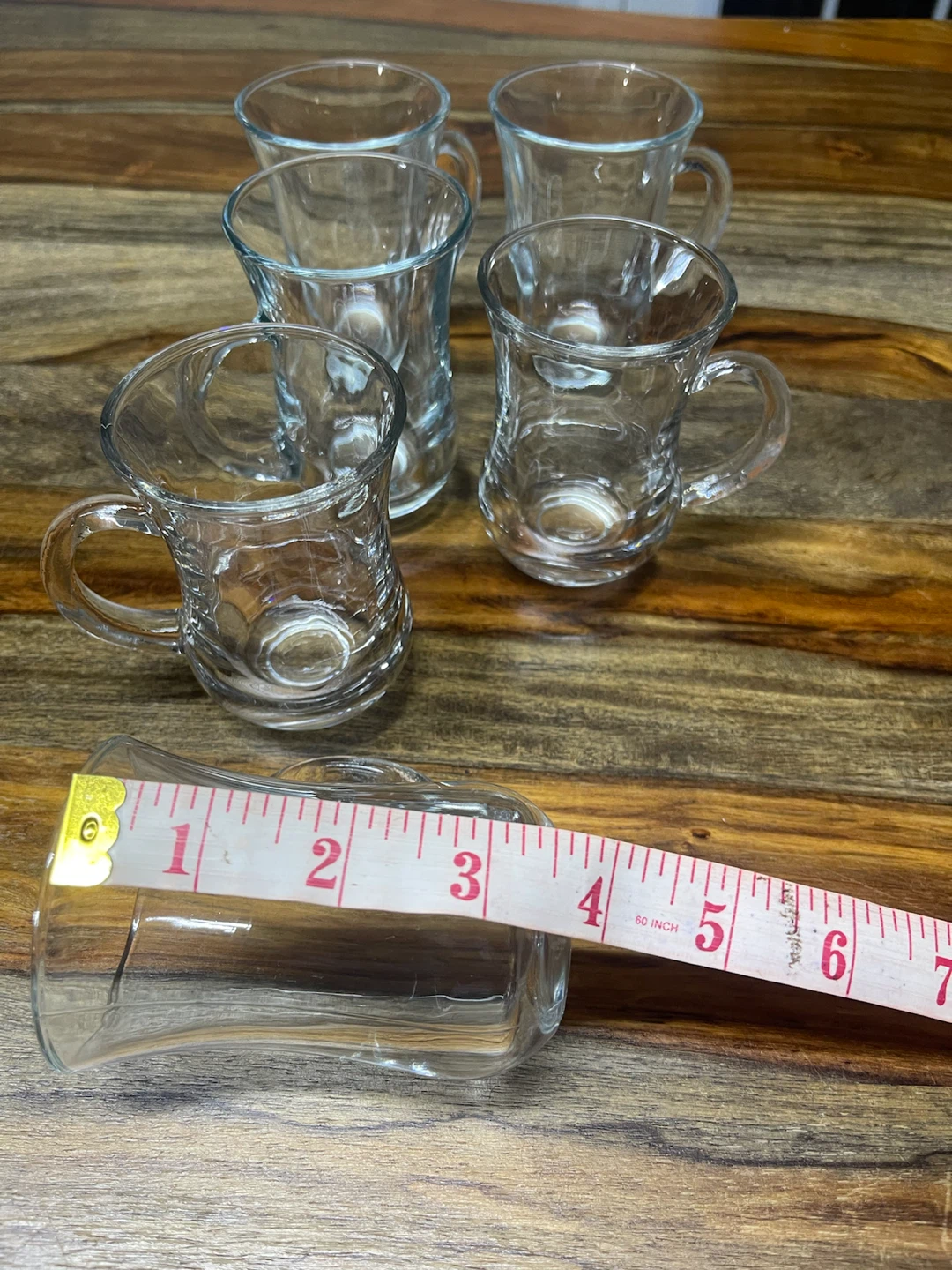 Set of 6 Clear Glass Tea/espresso cups with Handles - photo 2
