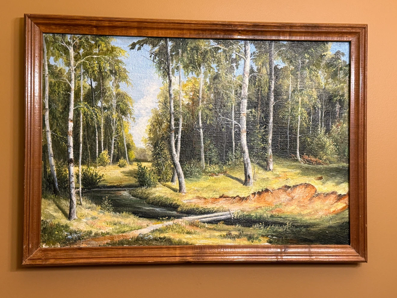 Framed Forest Landscape Painting