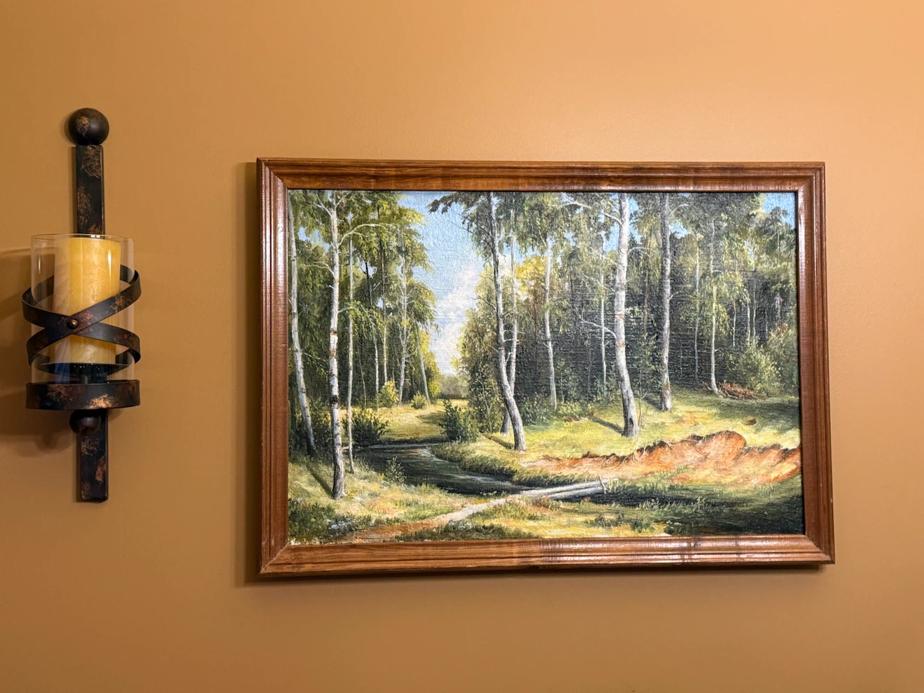 Framed Forest Landscape Painting - photo 2