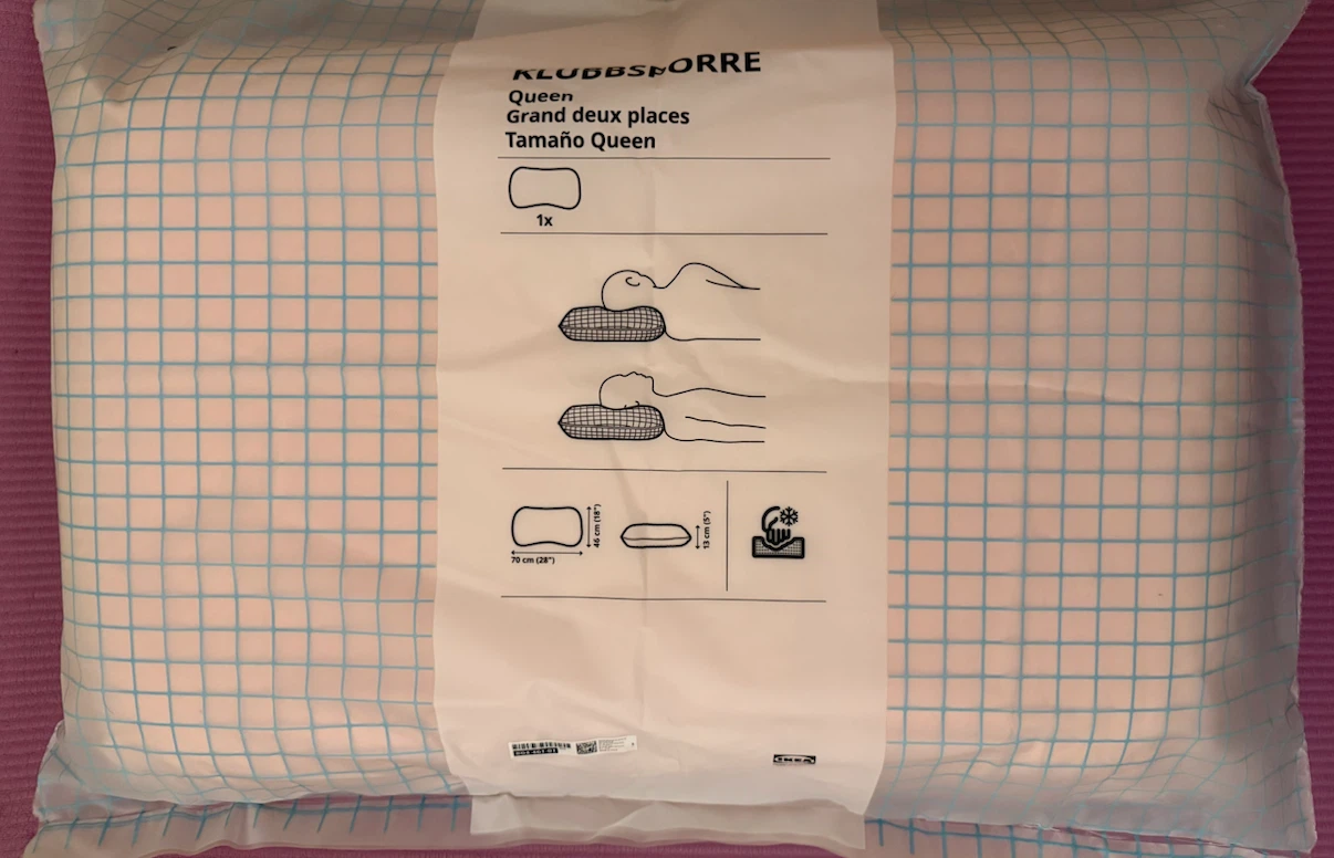 IKEA KLUBBSPORRE Ergonomic Queen Pillow