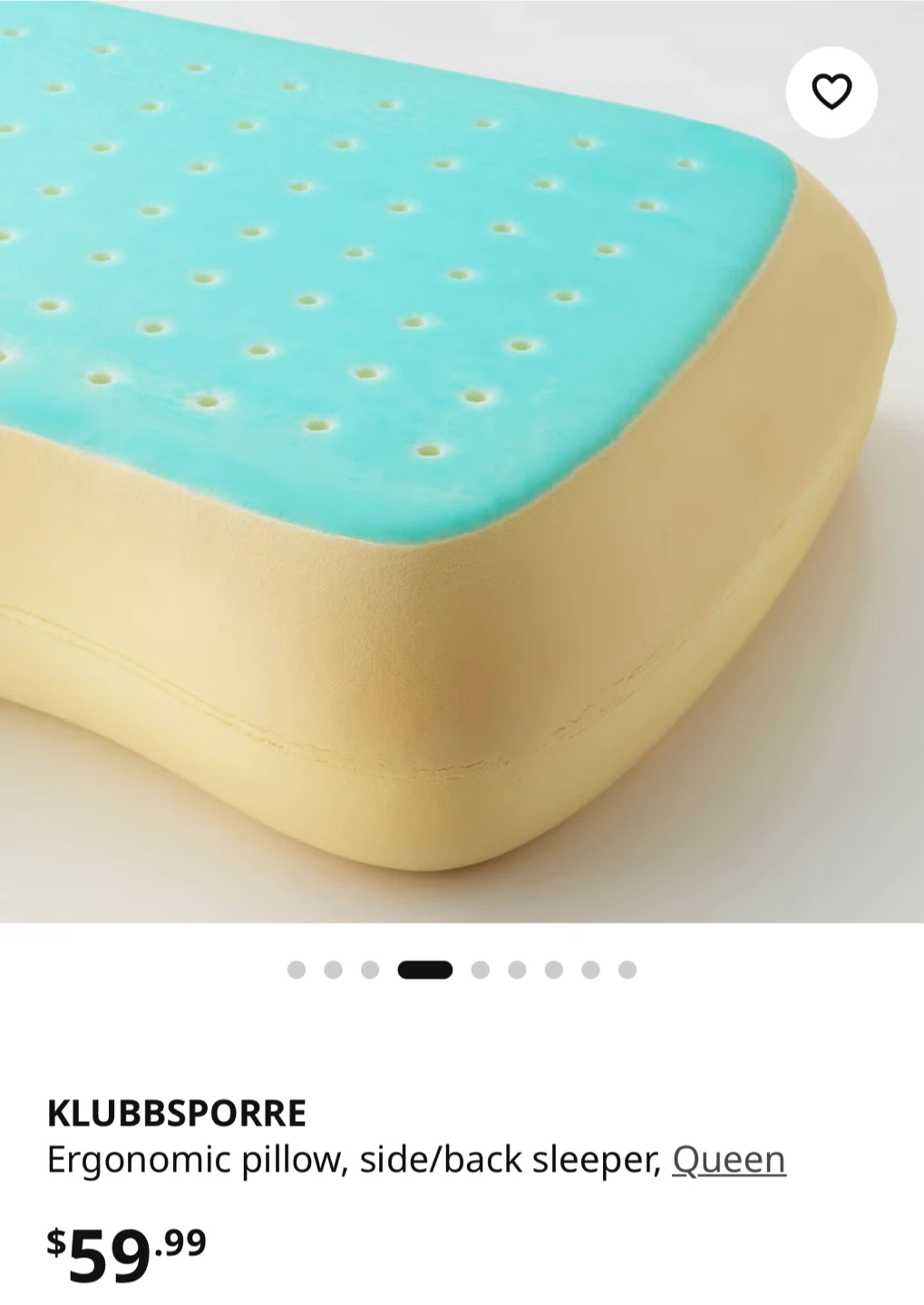 IKEA KLUBBSPORRE Ergonomic Queen Pillow - photo 5