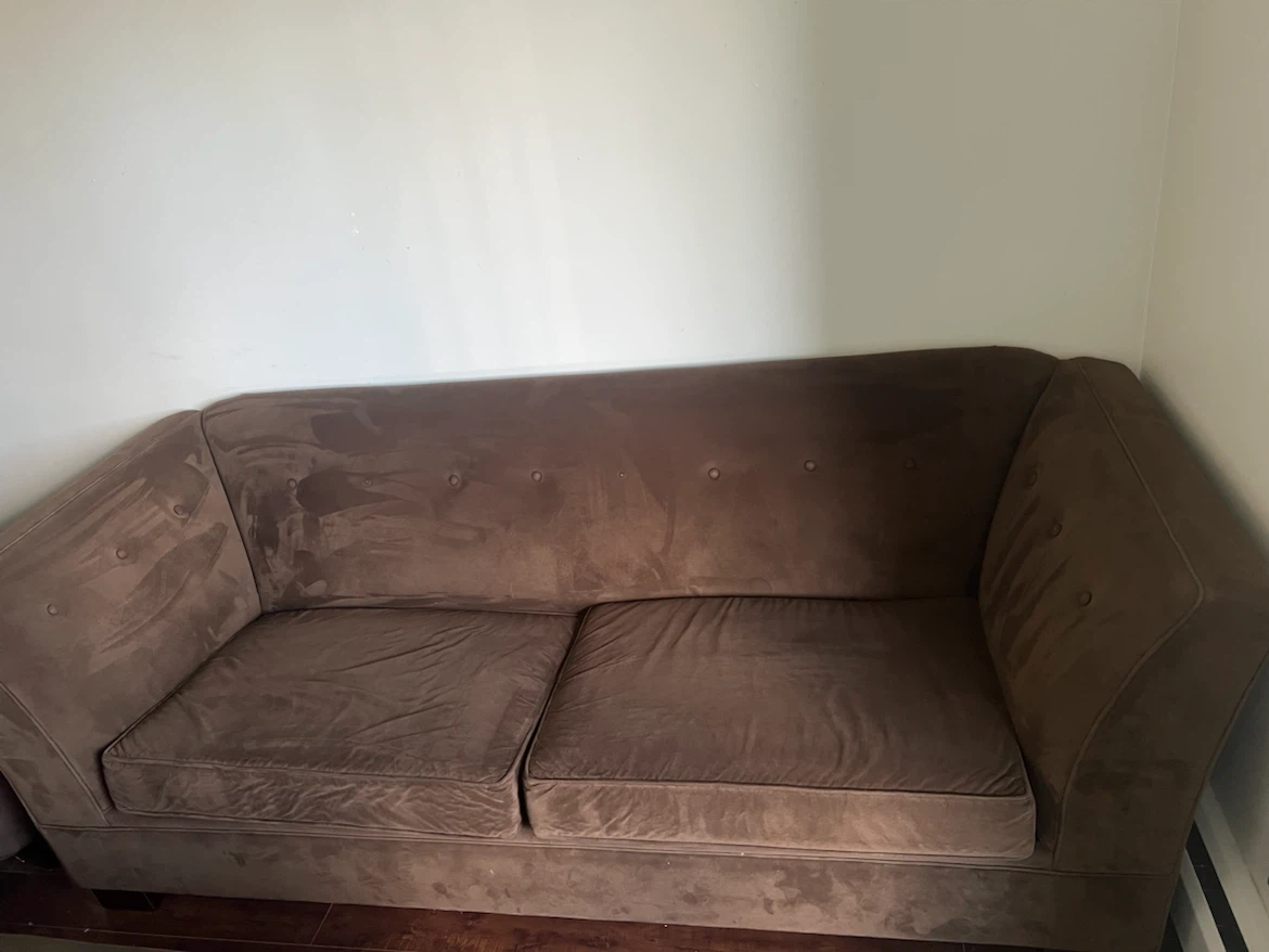 Brown Suede Sofa