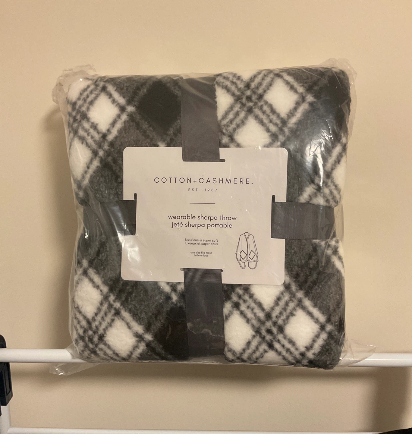 Cotton + Cashmere Wearable Sherpa Throw