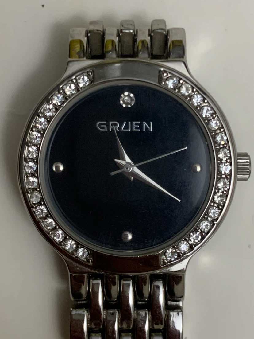 Gruen women Watch with Crystal Bezel