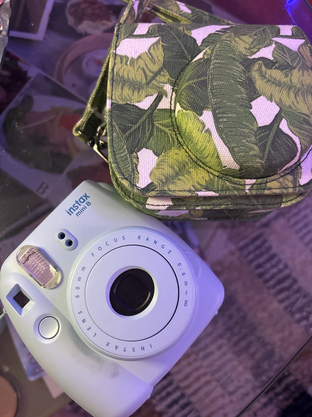 Fujifilm Instax Mini 8 Camera with Banana Leaf Case