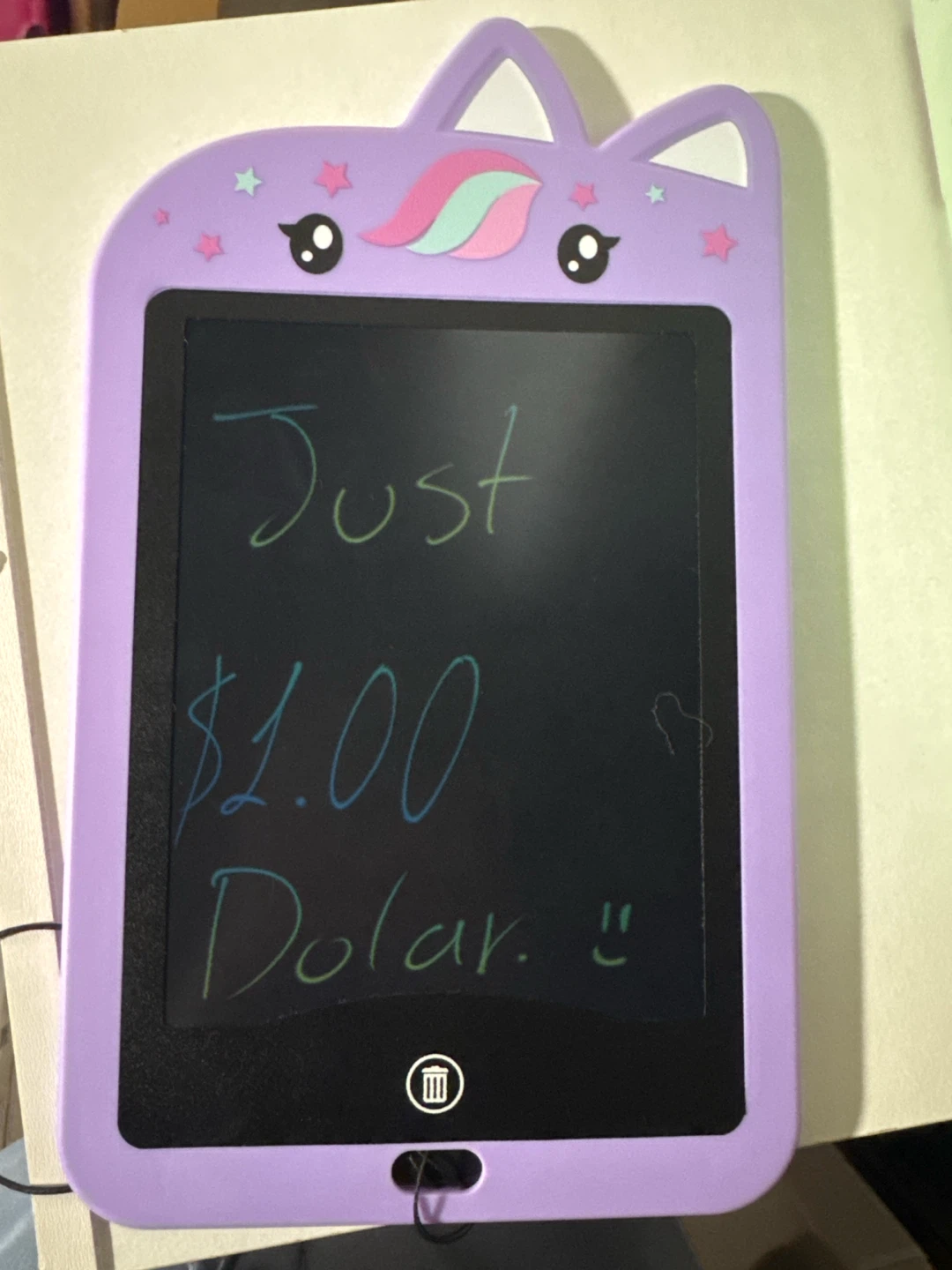 Purple Unicorn LCD Writing Tablet