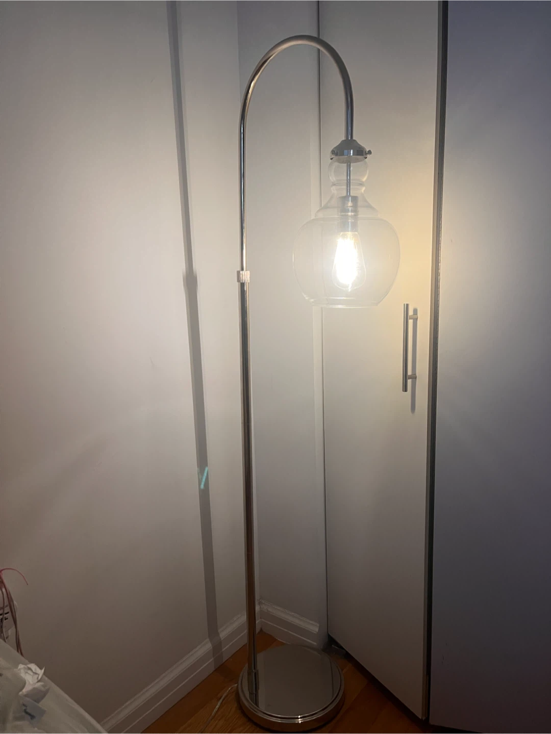 Arc Floor Lamp with Clear Glass Shade